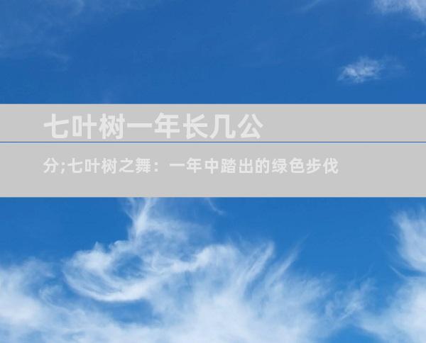 七叶树一年长几公分;七叶树之舞：一年中踏出的绿色步伐